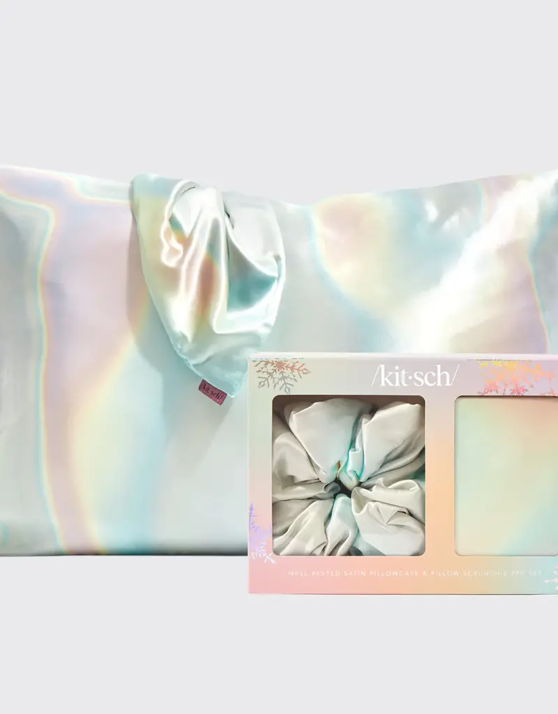 Holiday Satin Pillowcase and Scrunchie 2pc Aura