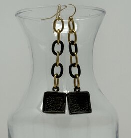 DW Martha Long Earring Gunmetal/Gold