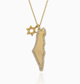 LimLim David Star Map of Israel Necklace