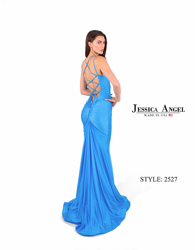 Full Length Formal Gown with a Lace - Up Back