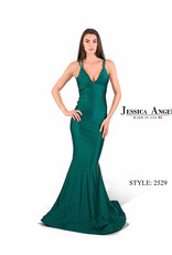 Sleek Form Fitting Gown with Criss Cross Back