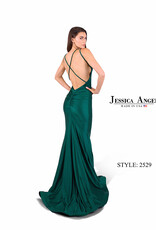 Sleek Form Fitting Gown with Criss Cross Back