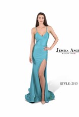 Fitted Formal Gown with Crossed Straps on Back