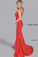 One Shoulder Formal Gown with Asymmetrical Neckline