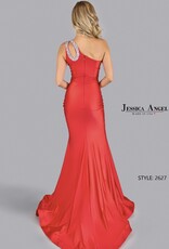 One Shoulder Formal Gown with Asymmetrical Neckline