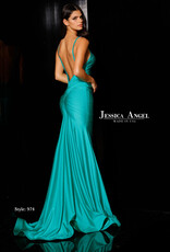Long Fitted Formal Gown with Low Back & Thin Straps