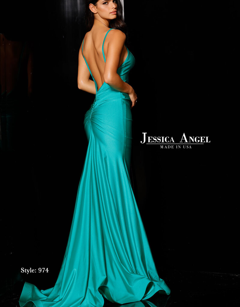 Long Fitted Formal Gown with Low Back & Thin Straps