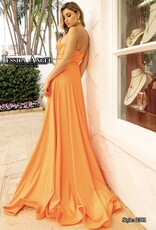 Full Length Formal Gown with Draping Cowl Neck