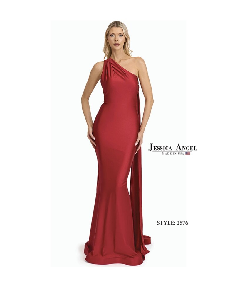 One Shoulder Formal Gown with Open Back Design