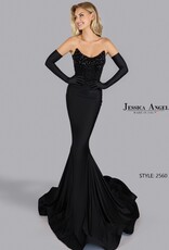 Strapless Formal Gown with Intricate Beading