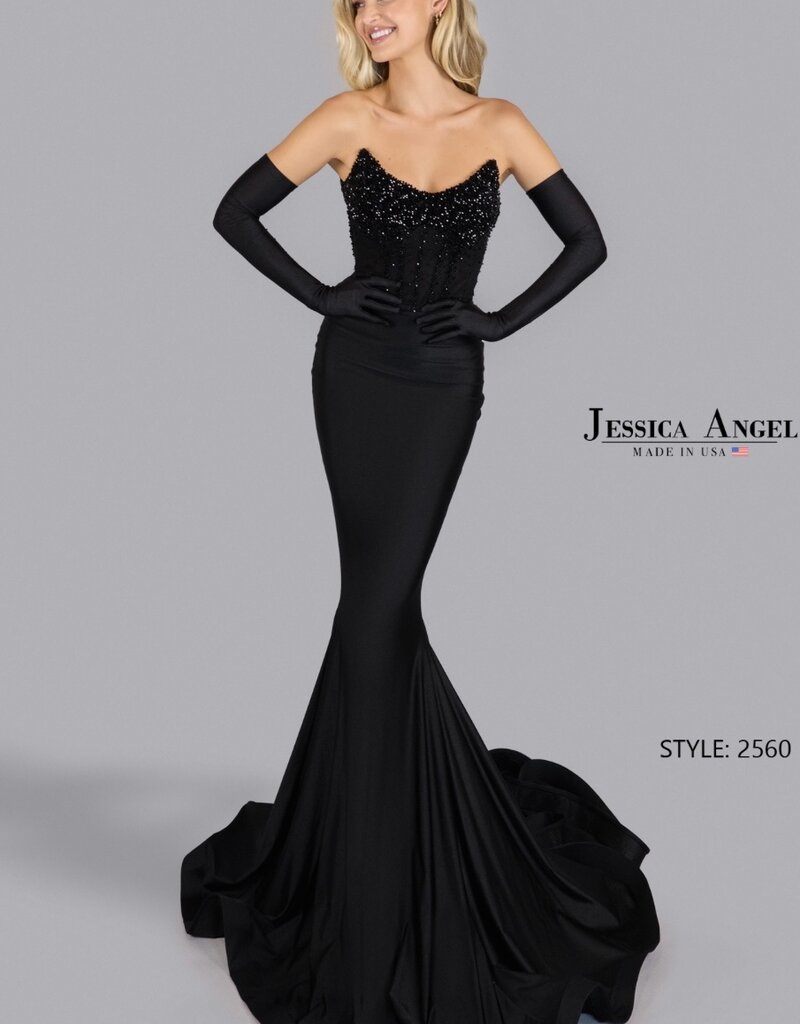 Strapless Formal Gown with Intricate Beading
