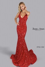 Breathtaking Long Formal Gown with Plunging V Neckline and Thick Straps