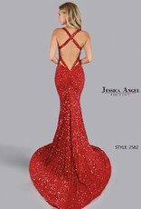 Breathtaking Long Formal Gown with Plunging V Neckline and Thick Straps
