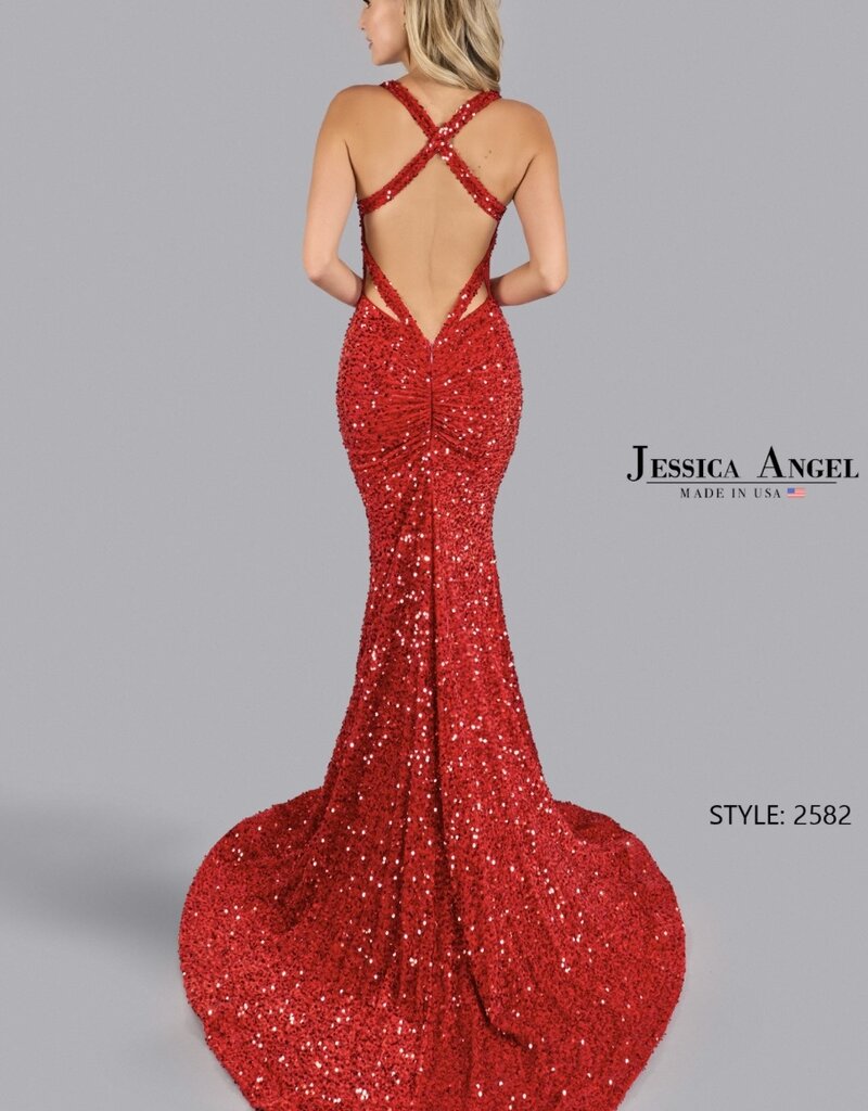 Breathtaking Long Formal Gown with Plunging V Neckline and Thick Straps