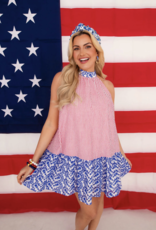 Brianna Cannon Brianna Cannon- Seersucker Halter Dress