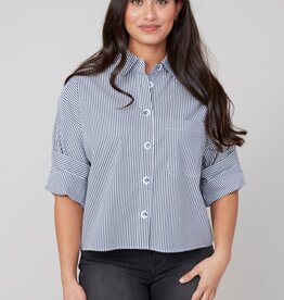 Renuar Renuar R5213 Striped Woven Blouse