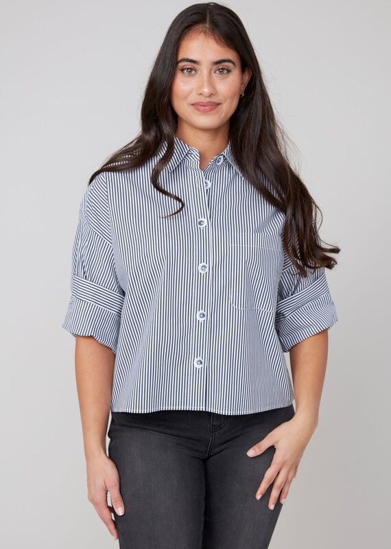 Renuar Renuar R5213 Striped Woven Blouse