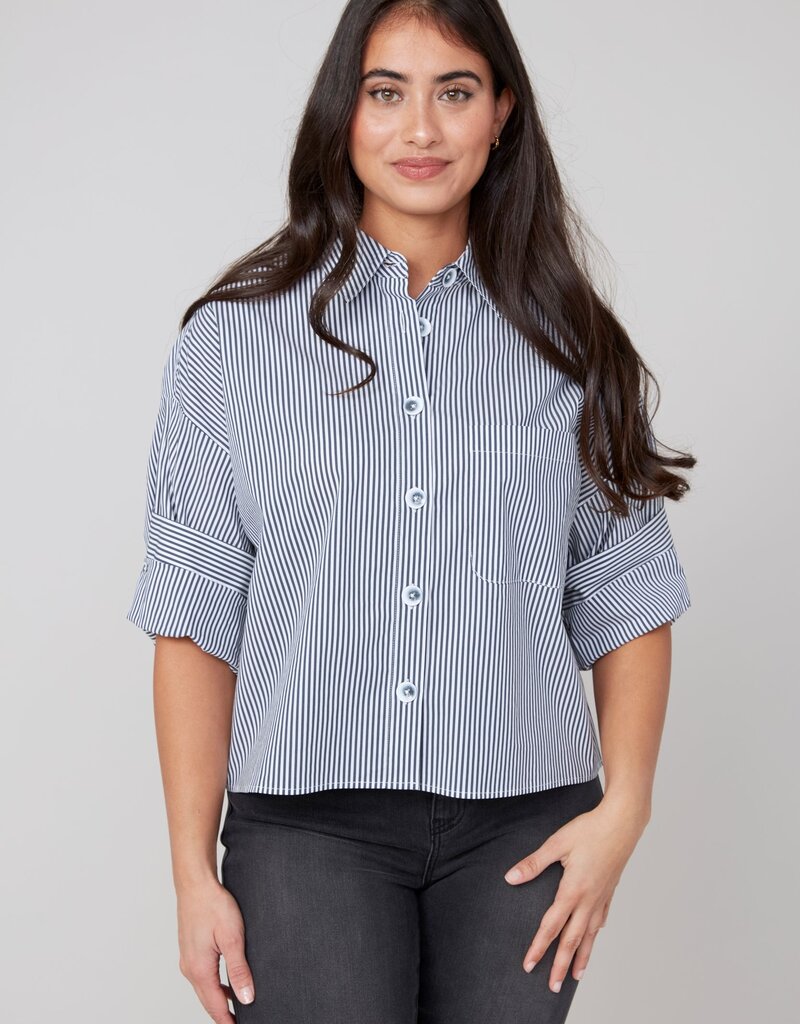 Renuar Renuar R5213 Striped Woven Blouse
