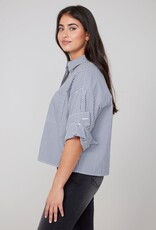 Renuar Renuar R5213 Striped Woven Blouse