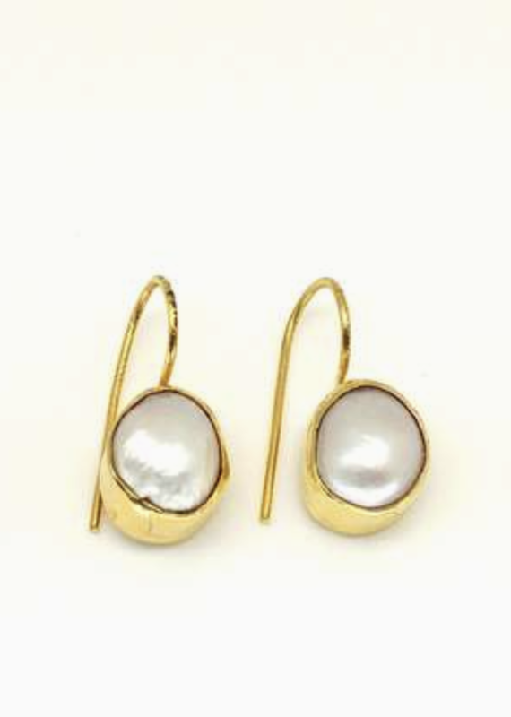 Zeyzey Zeyzey Pearl Handmade Gold Earrings