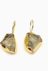 Zeyzey Zeyzey Rough Green Amethyst Handmade Earring