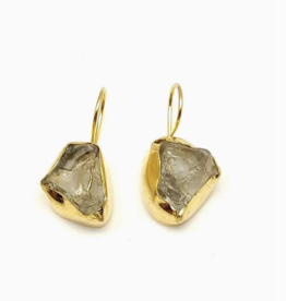 Zeyzey Zeyzey Rough Green Amethyst Handmade Earring