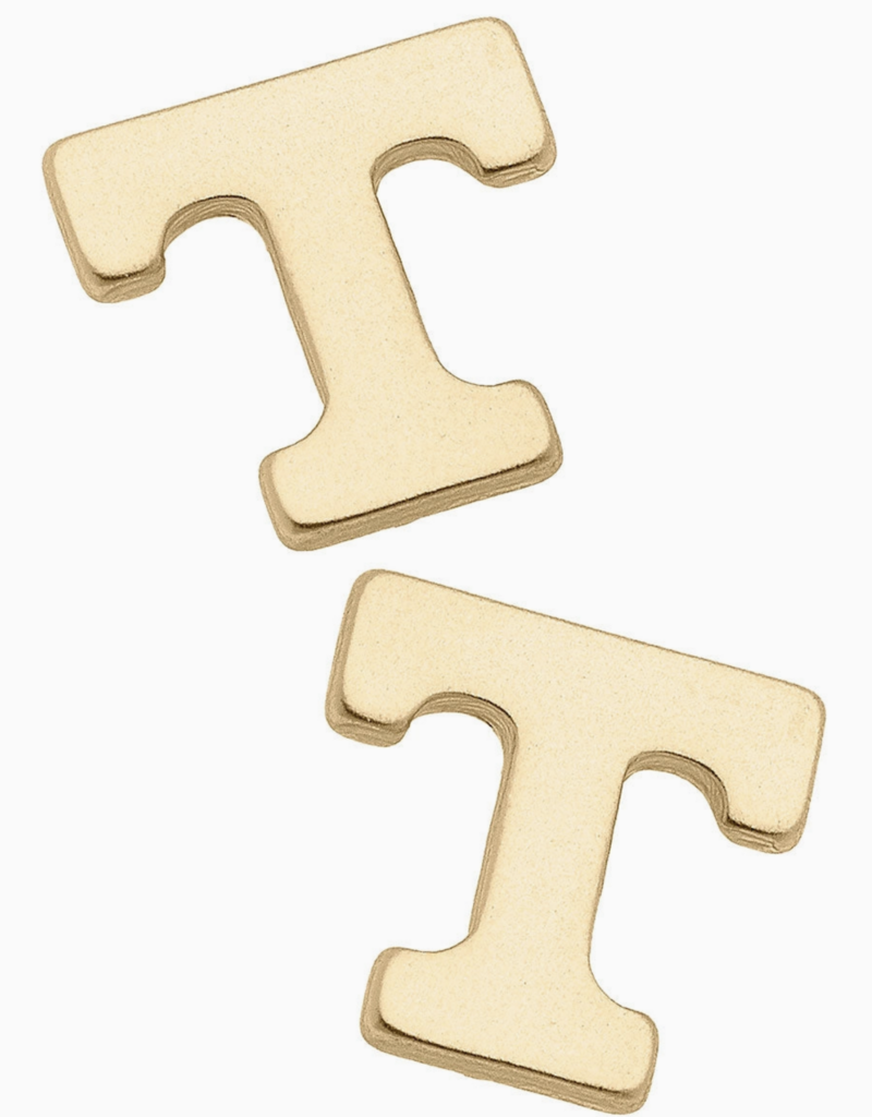 Canvas Style Canvas Style 24K Plated Stud T Earring