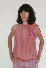 Dance in Paris Silk Sheer Tie Neck Metalic