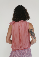 Dance in Paris Silk Sheer Tie Neck Metalic