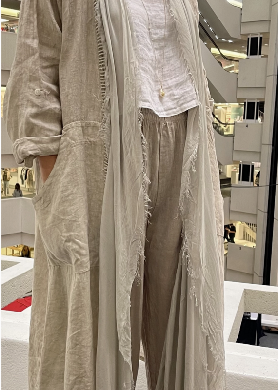Dance in Paris Linen  & Silk Comination Duster