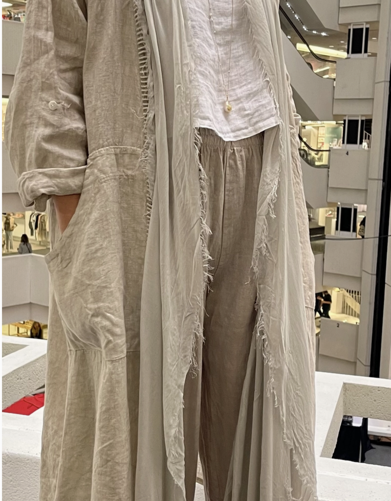Dance in Paris Linen  & Silk Comination Duster