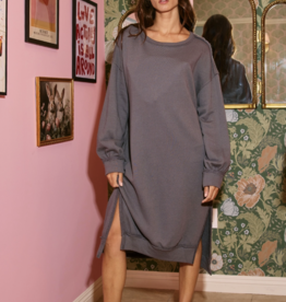 Bucketlist Bucketlist Raw Edge Maxi Sweatshirt Dress