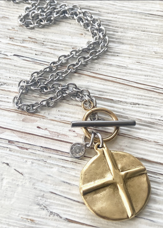 VB&CO Designs VB & CO Cross Heart Reversible Necklace