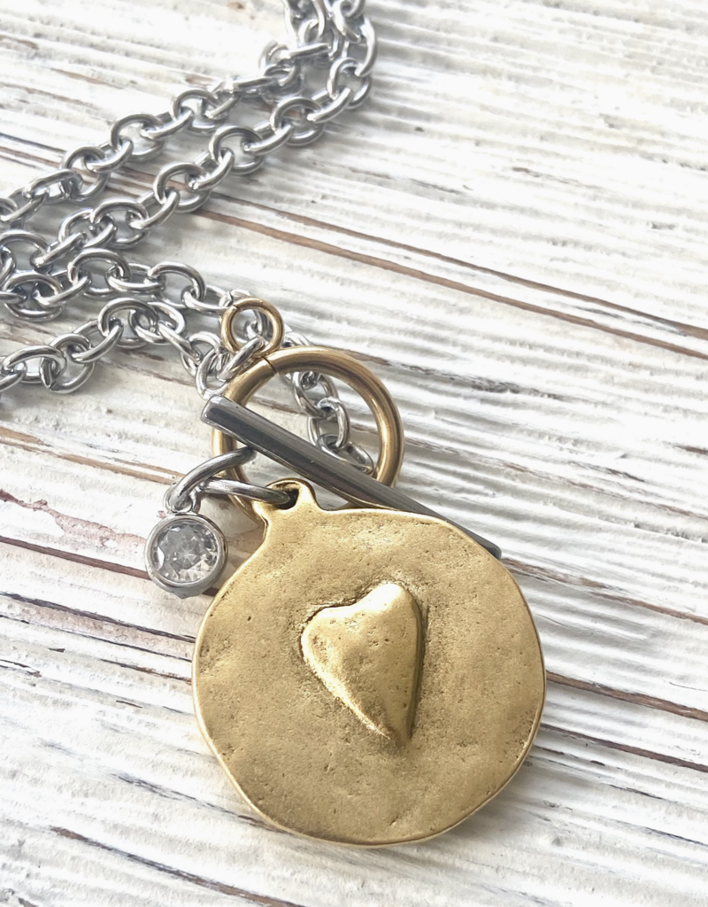 VB&CO Designs VB & CO Cross Heart Reversible Necklace