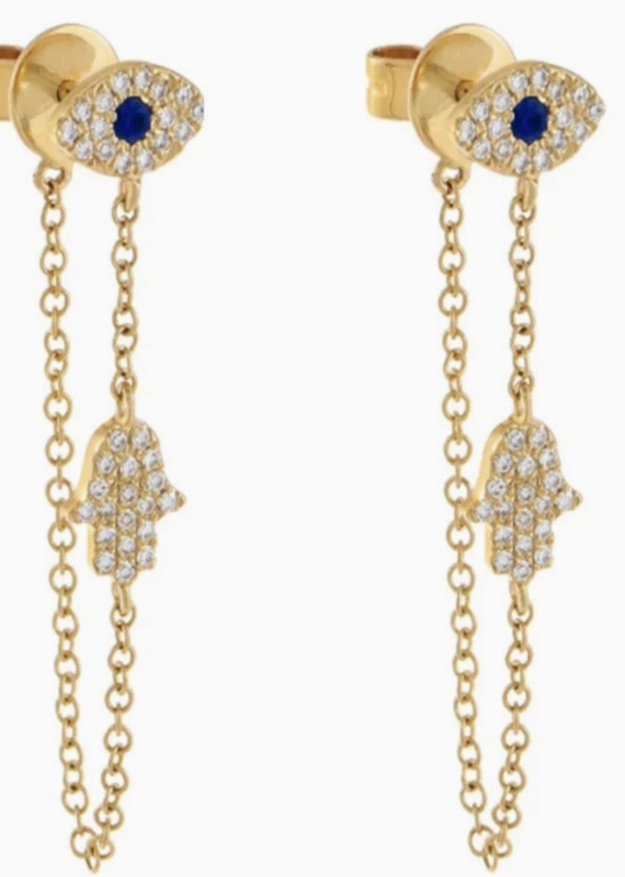 bloo and ro Bloo And Ro- Hasma & Evil Eye Drop Earring