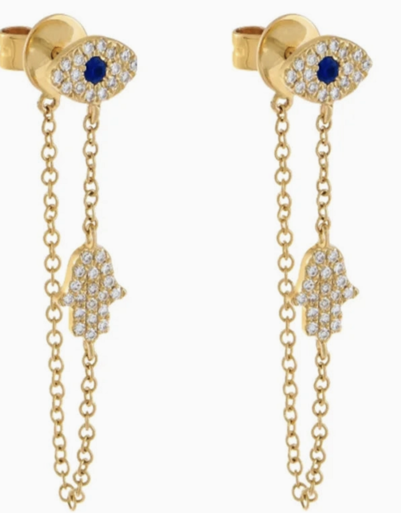 bloo and ro Bloo And Ro- Hasma & Evil Eye Drop Earring