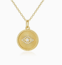 bloo and ro Bloo And Ro- Evil Eye Round Pendent 18"