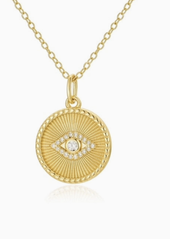 bloo and ro Bloo And Ro- Evil Eye Round Pendent 18"