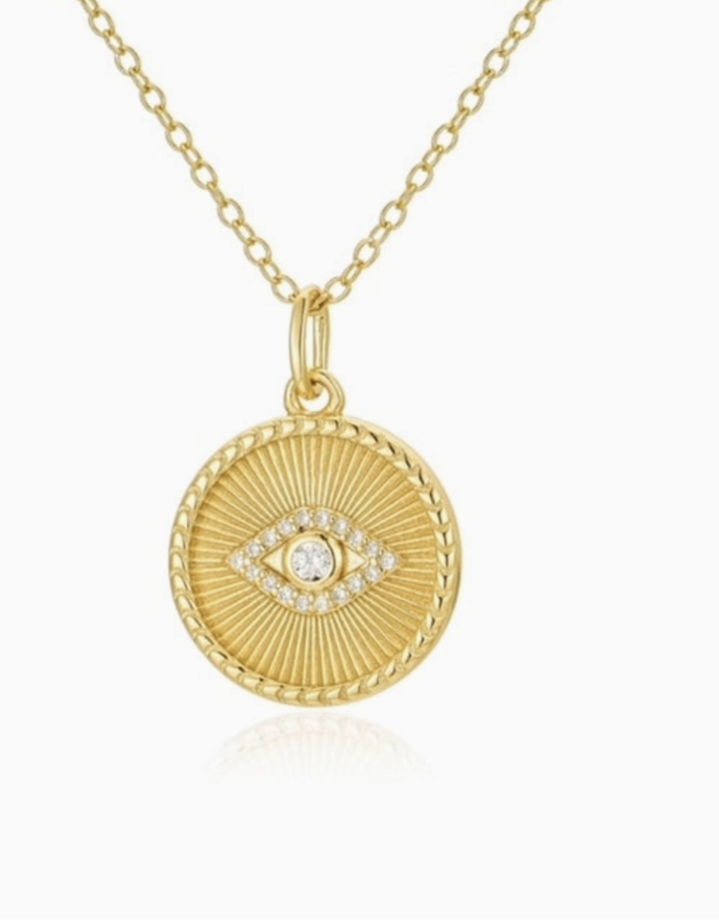 bloo and ro Bloo And Ro- Evil Eye Round Pendent 18"