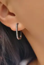 HolyBang HolyBang Jewelry- Crystal Rectangle Hoop Earring