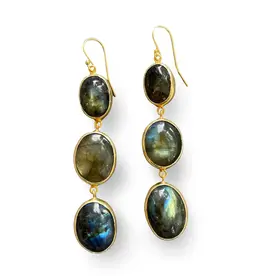 Chakarr Chakarr 3 Drop Labradorite Earring