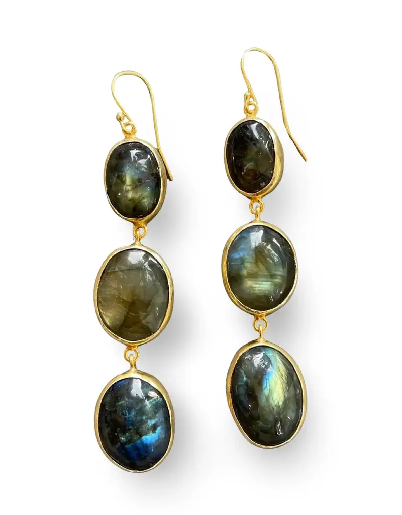 Chakarr Chakarr 3 Drop Labradorite Earring