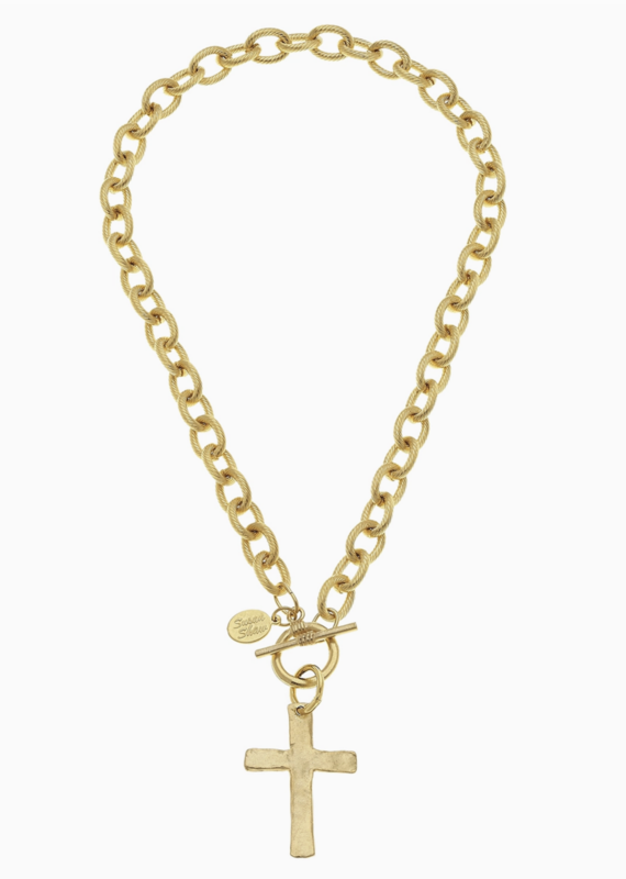 susan shaw Susan Shaw- Classic Cross Toggle Necklace