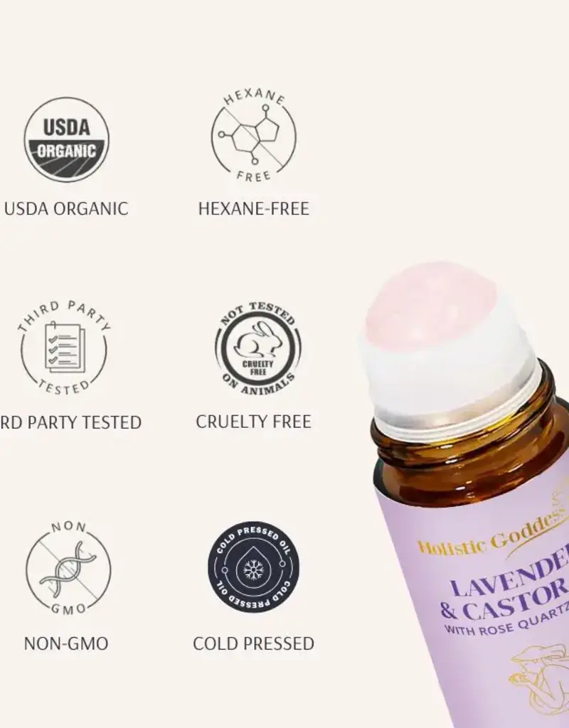 Holistic Goddess Organic Castor Oil Roll-on With Lavender