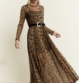 Jade By Jane Jade by Jane- Mesh Mock Neck Maxi Dress