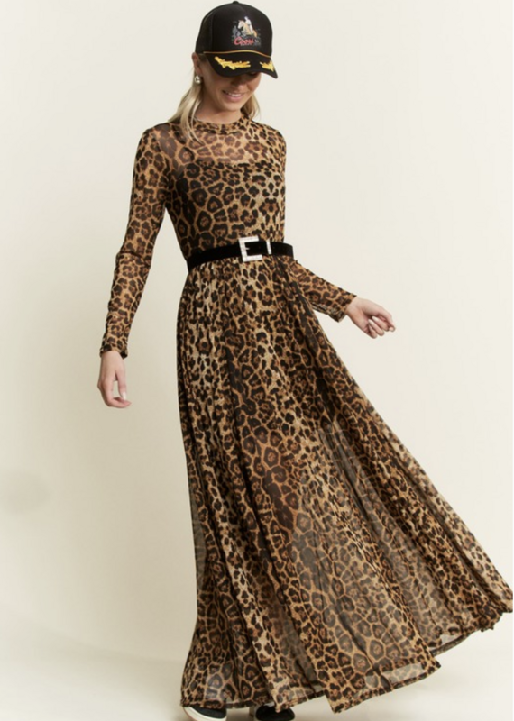 Jade By Jane Jade by Jane- Mesh Mock Neck Maxi Dress