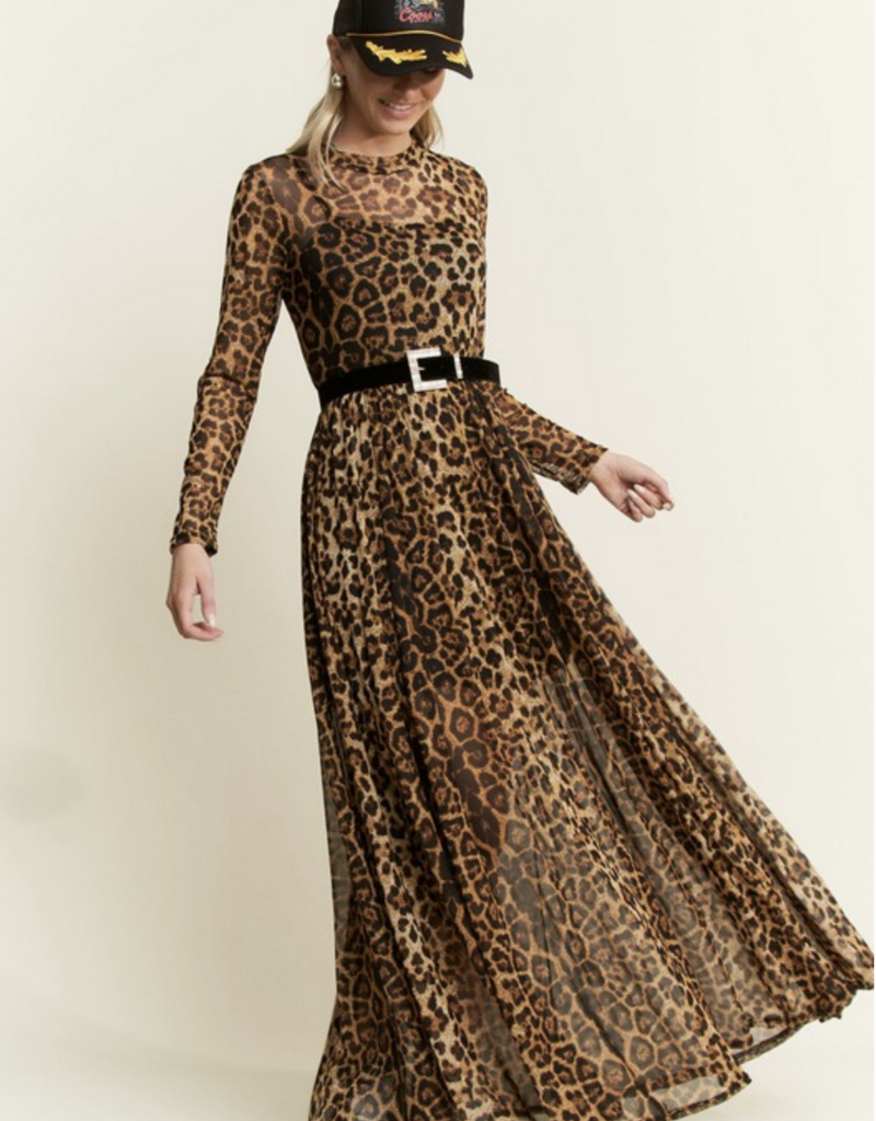 Jade By Jane Jade by Jane- Mesh Mock Neck Maxi Dress
