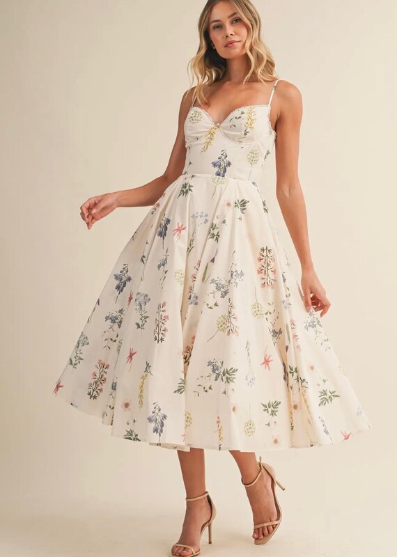 klesis Klesis Floral Bustier Midi Dress