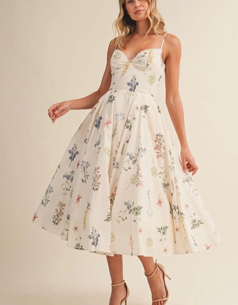 klesis Klesis Floral Bustier Midi Dress
