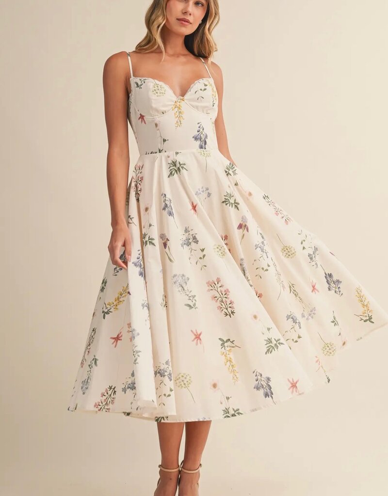 klesis Klesis Floral Bustier Midi Dress